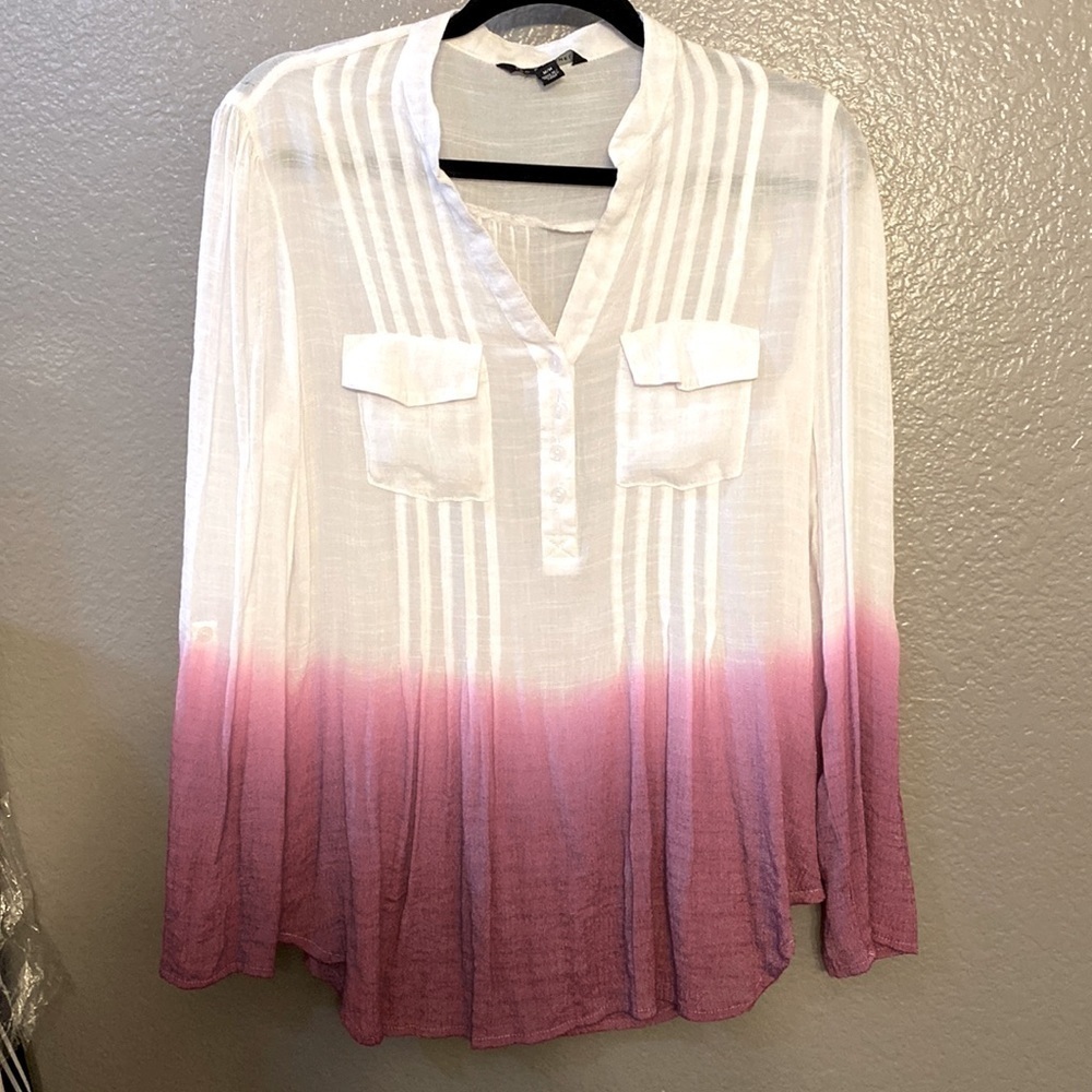 Zac & Rachel Purple Ombre Tunic Top Size M